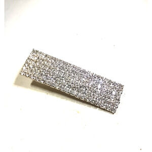 Clear Silver Tone Hair Clip Bright Shiny Reflective 3" Long